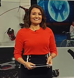 JOANNA GASIOROWSKA TV Presenter|Joanna GASIOROWSKA TV Presenter|Joanna Gasiorowska TV presenter in the studio